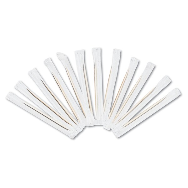Amercareroyal Cello-Wrapped Round Wood Toothpicks, 2 1/2", Natural, PK15000 RPP RIW15 - main